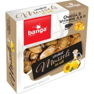 バンガ スモークムール貝 オイル漬け 120g